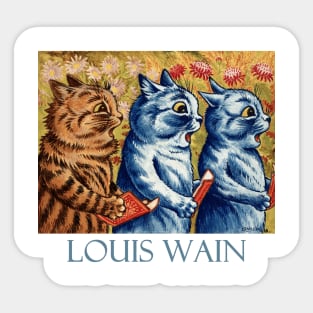 Three Cats Singing by Louis Wain Sticker